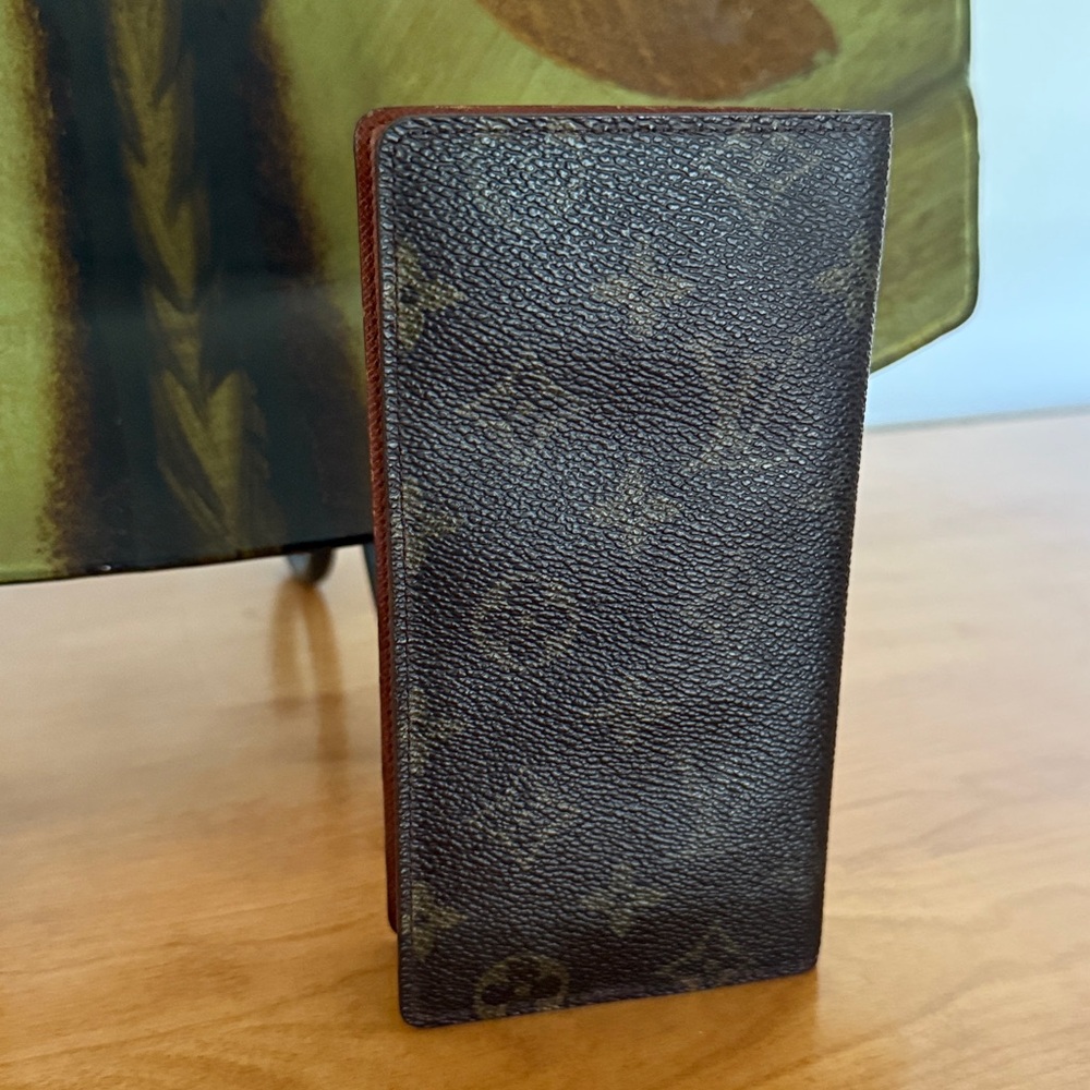 Louis Vuitton Monogram Checkbook/Tall Bifold Wallet - Dark Brown MII806